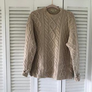 Vintage Wool Irish Cable Knit Sweater